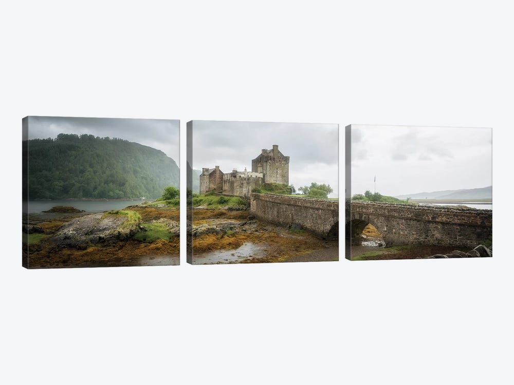 Eilean Donan Castle, Dornie Panoramic Highland Region, Scotland, UK by Philippe Manguin 3-piece Art Print