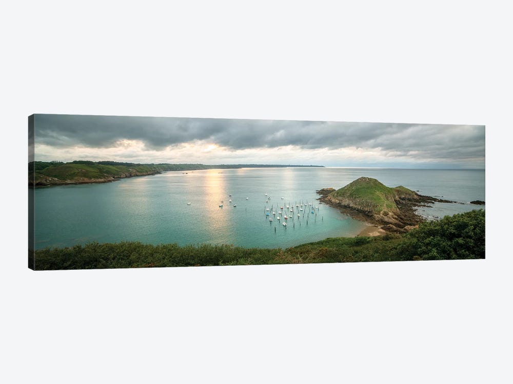 Gwin Zegal Harbor En Bretagne Panoramic by Philippe Manguin 1-piece Canvas Artwork