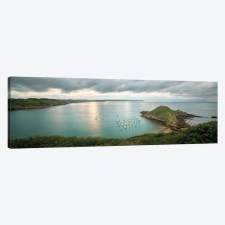 Gwin Zegal Harbor En Bretagne Panoramic Canvas Print #PHM277} by Philippe Manguin Canvas Artwork