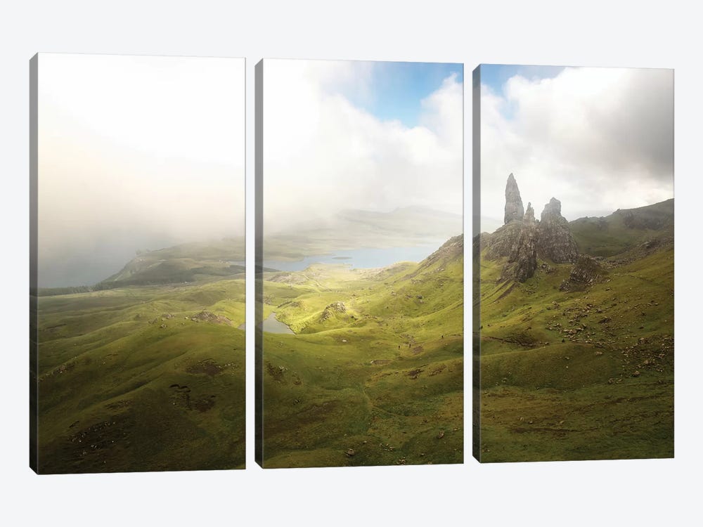 Isle Of Skye Old Man Of Storr In Highlands Scotland III by Philippe Manguin 3-piece Canvas Art Print