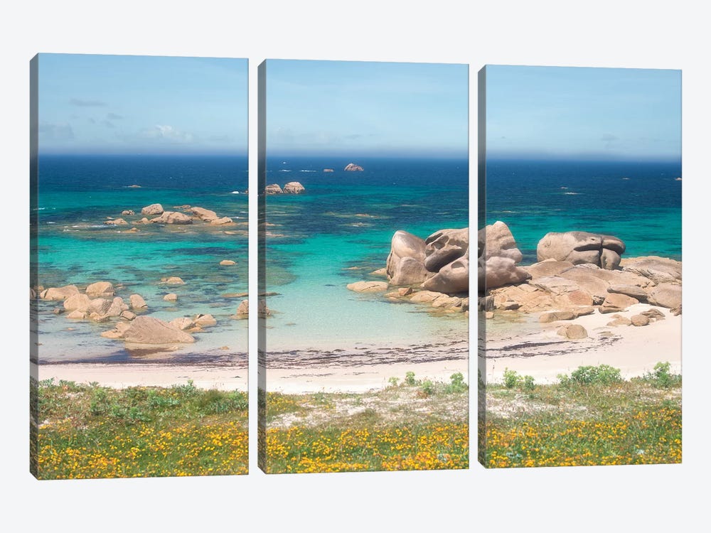 Kerlouan Beach In Brittany by Philippe Manguin 3-piece Canvas Wall Art