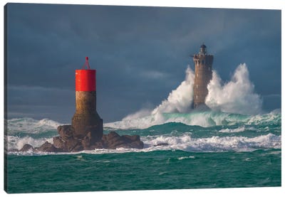 Le Four Lighthouse At Porspoder Canvas Art Print - Wave Art