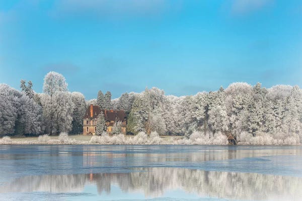 Brittany: Broceliande Ice Castle In Winter Morning by Philippe Manguin