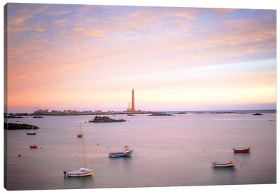 Plouguerneau Lighthouse Canvas Art Print - Cloudy Sunset Art