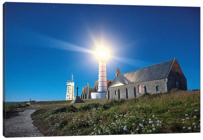 Pointe Saint Mathieu Lighthouse Canvas Art Print - Lighthouse Art