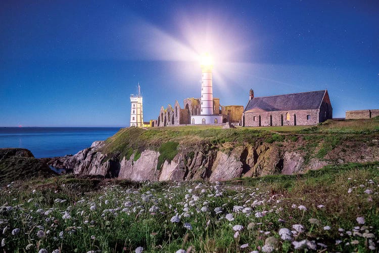 Pointe Saint Mathieu Lighthouse By Night