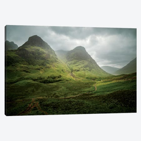 Scotland, The Road To Glencoe By The Three Sisters Canvas Print #PHM332} by Philippe Manguin Canvas Artwork
