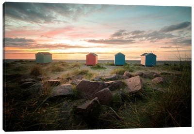 Sweet Sunset On The Beach In Scotland Canvas Art Print - Philippe Manguin