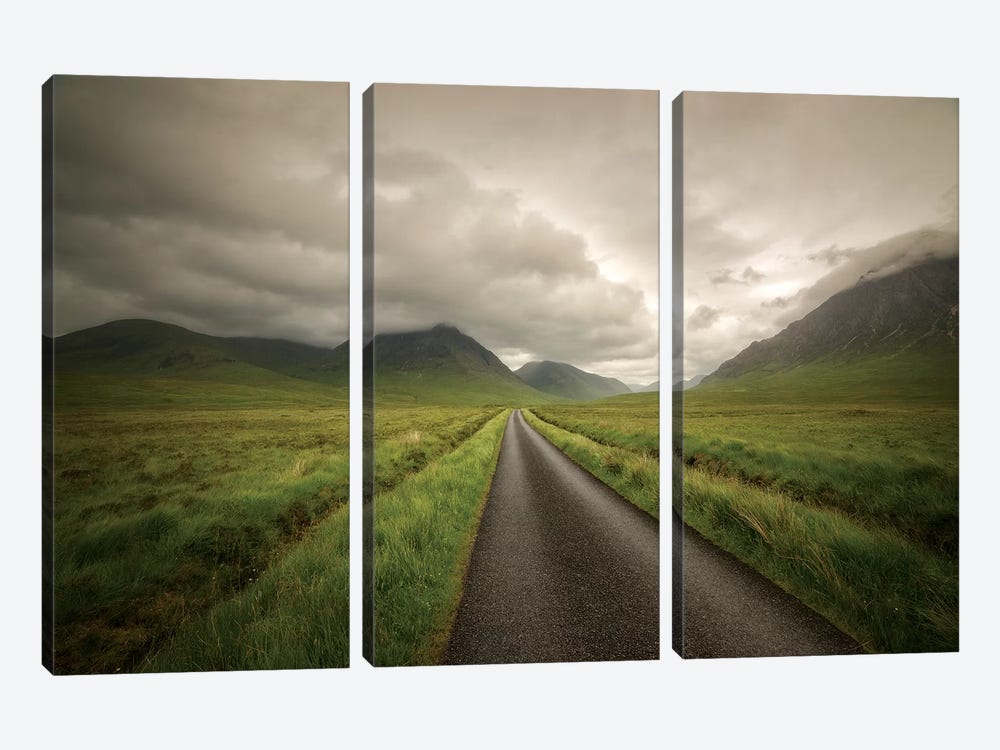 The Road To Highlands by Philippe Manguin 3-piece Canvas Art Print