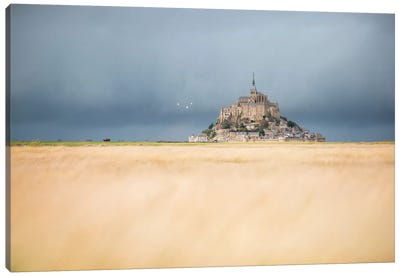 Mont Saint Michel Before The Rain Canvas Art Print - Normandy