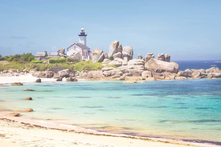 Pontusval Lighthouse And Sea Shore