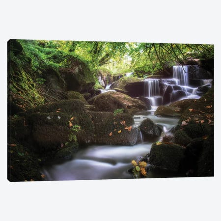 Waterfall In France, Brittany Forest Canvas Print #PHM355} by Philippe Manguin Canvas Print