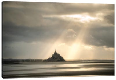 Biblic Signs On Mont Saint Michel Canvas Art Print - Island Art