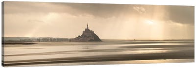 Panoramic Mont Saint Michel Bay Canvas Art Print - Normandy