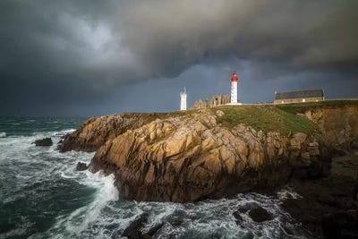Storm On Saint Mathieu Lighthouse by Philippe Manguin canvas print