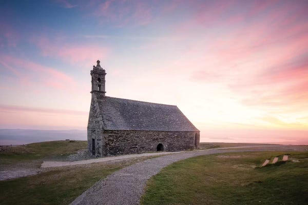Cloudy Sunsets: Chapelle Saint Michel De Brasparts In Brittany by Philippe Manguin