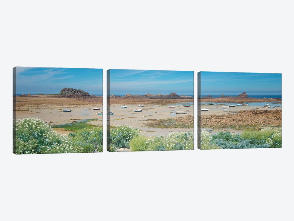 Plougrescant Shorecoast by Philippe Manguin 3-piece Canvas Art Print