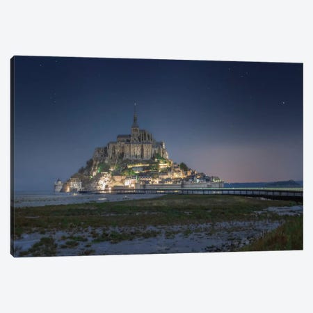 Mont Saint Michel Sweet Night Canvas Print #PHM405} by Philippe Manguin Canvas Art Print