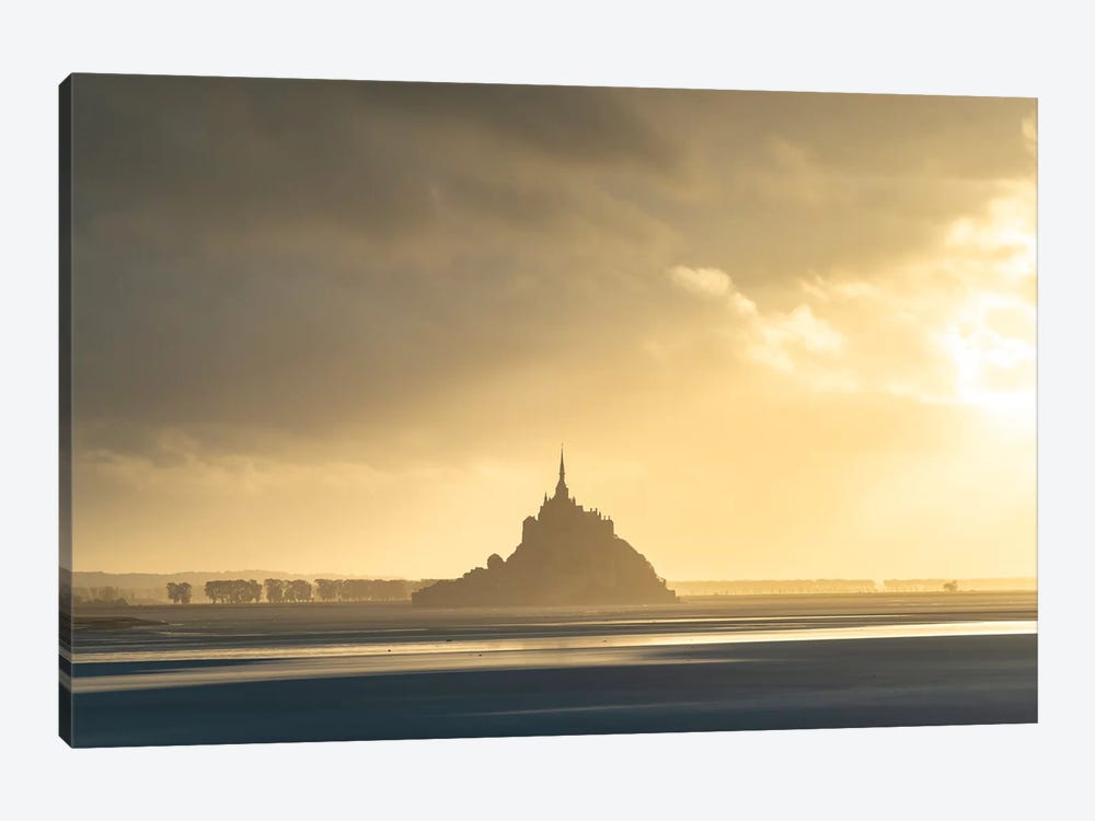 Mont Saint Michel At Sunset by Philippe Manguin 1-piece Canvas Wall Art