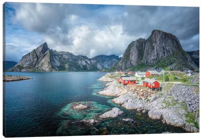Reine, Lofoten Islands In Norway Canvas Art Print - Lofoten