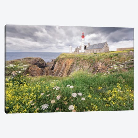Saint Mathieu Lighthouse In Brittany Canvas Print #PHM441} by Philippe Manguin Canvas Wall Art