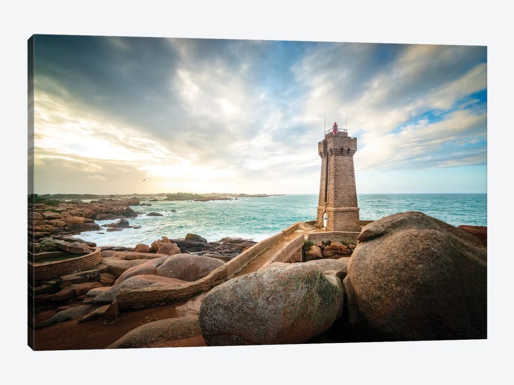 Men Ruz Lighthouse In Brittany by Philippe Manguin 1-piece Canvas Art Print