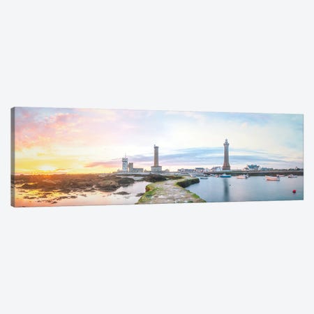 Panoramic Lighthouse In Penmarch Canvas Print #PHM457} by Philippe Manguin Canvas Artwork