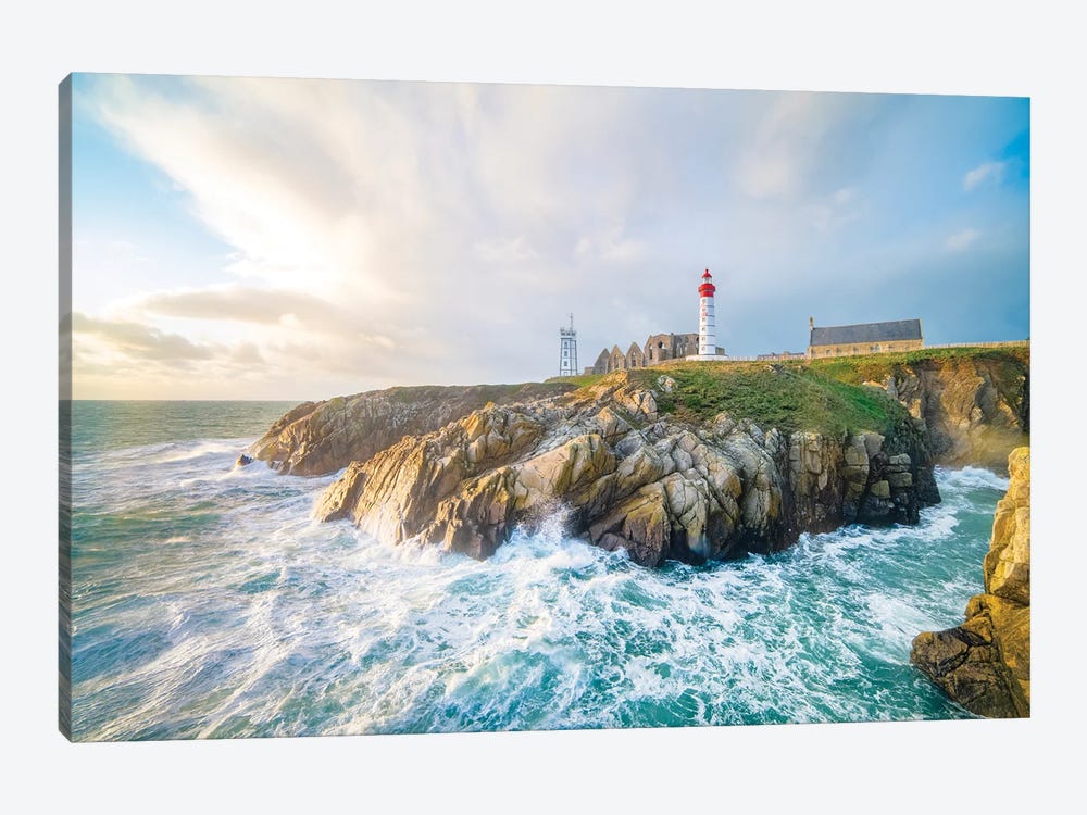 The Saint Mathieu Lighthouse In Brittany by Philippe Manguin 1-piece Canvas Art Print
