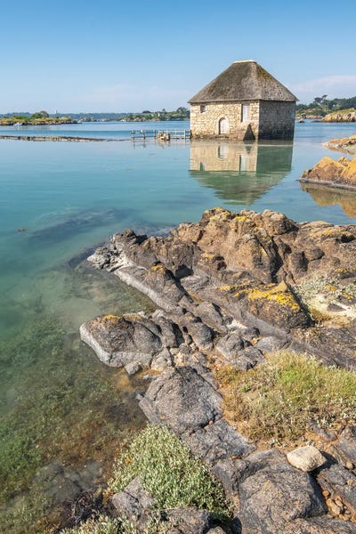 Birlot Sea Mill On Brehat Island In Brittany by Philippe Manguin metal wall art