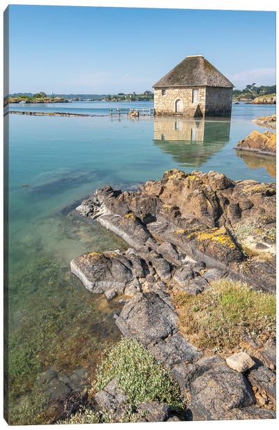 Birlot Sea Mill On Brehat Island In Brittany Canvas Art Print - Brittany