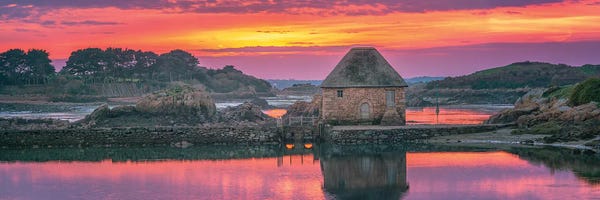 Brittany: Pink Sunset In Brittany by Philippe Manguin