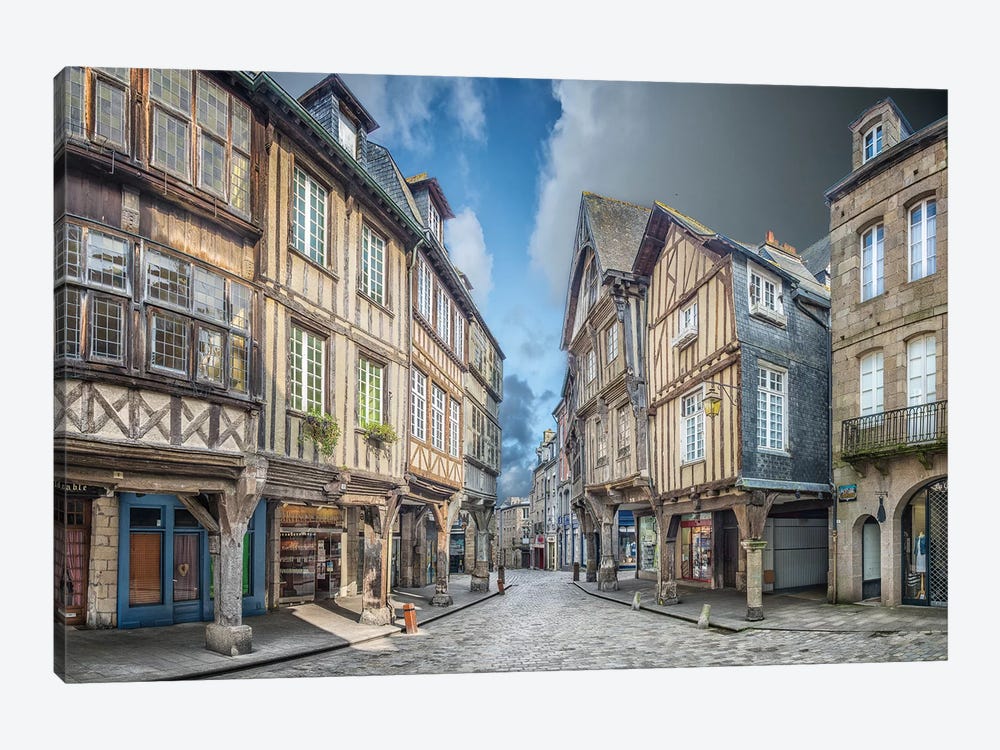 Place des Merciers, Dinan, Cotes-d'Armor, Brittany, France by Philippe Manguin 1-piece Canvas Art