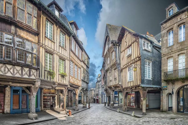 Brittany: Place des Merciers, Dinan, Cotes-d'Armor, Brittany, France by Philippe Manguin