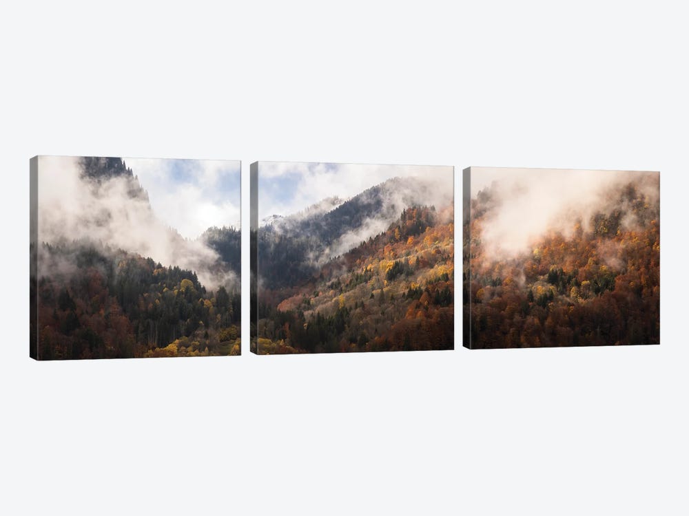 Fall Colors Of The Mountain by Philippe Manguin 3-piece Canvas Print