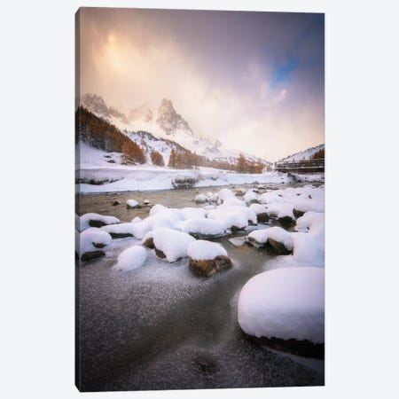 The Iced Mountain River Canvas Print #PHM518} by Philippe Manguin Canvas Wall Art