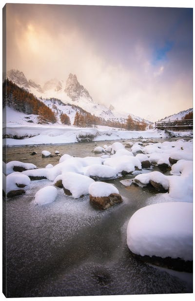 The Iced Mountain River Canvas Art Print - Philippe Manguin