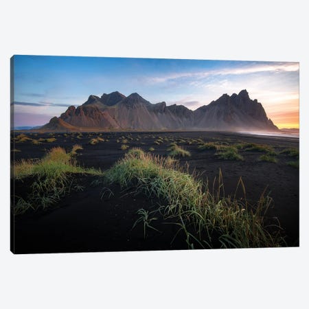 Vestrahorn Mountain And Beach In Iceland Canvas Print #PHM523} by Philippe Manguin Canvas Print