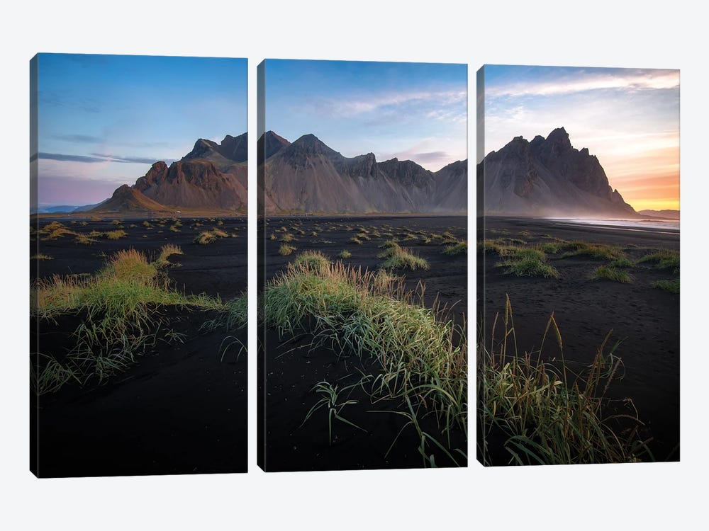 Vestrahorn Mountain And Beach In Iceland by Philippe Manguin 3-piece Canvas Artwork
