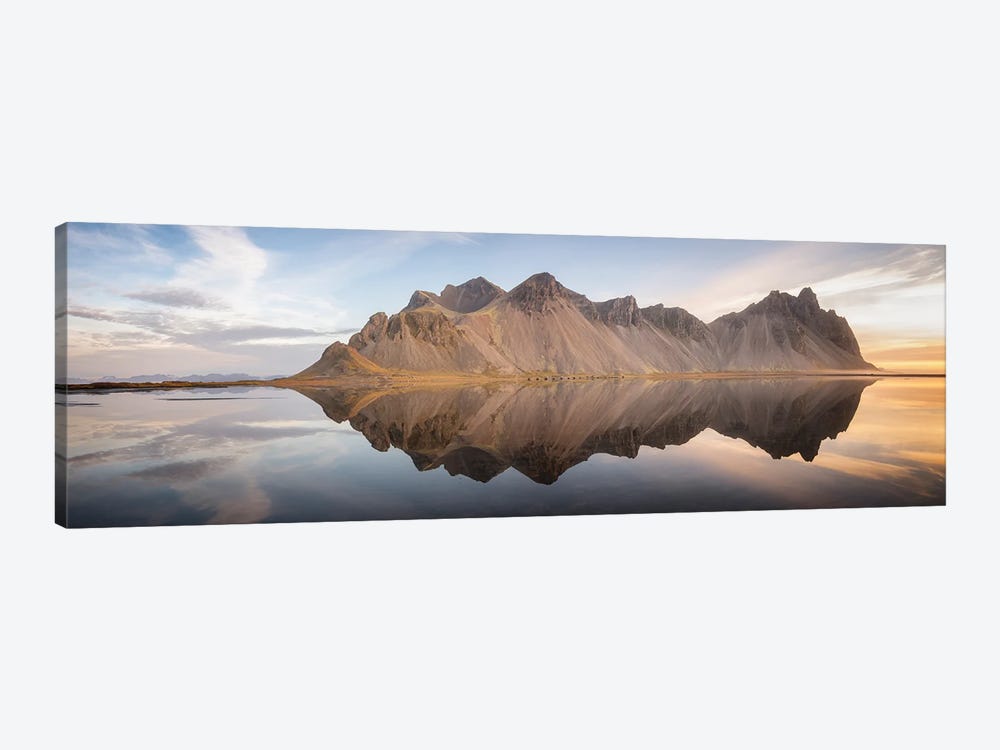 Vestrahorn Panoramic Reflection by Philippe Manguin 1-piece Canvas Artwork