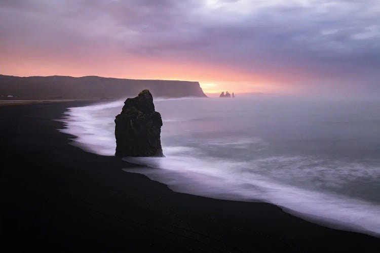 Sunrise At Arnardrangur Rock In Iceland