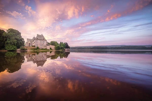Cloudy Sunsets: Abbaye De Paimpont II In Broceliande by Philippe Manguin