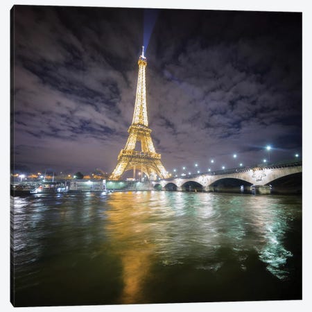 Eiffel Tower - View From The Seine Canvas Print #PHM60} by Philippe Manguin Art Print