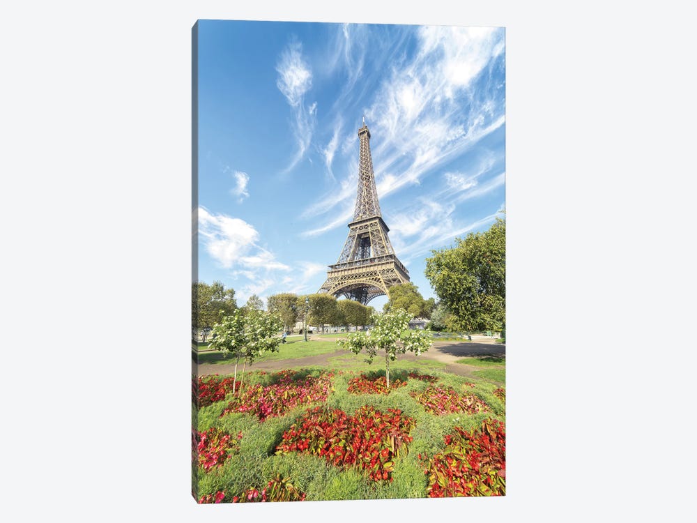 Eiffel Tower Colored Garden by Philippe Manguin 1-piece Canvas Print