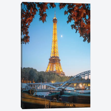 Eiffel Tower Red Nature In Paris Canvas Print #PHM70} by Philippe Manguin Canvas Wall Art