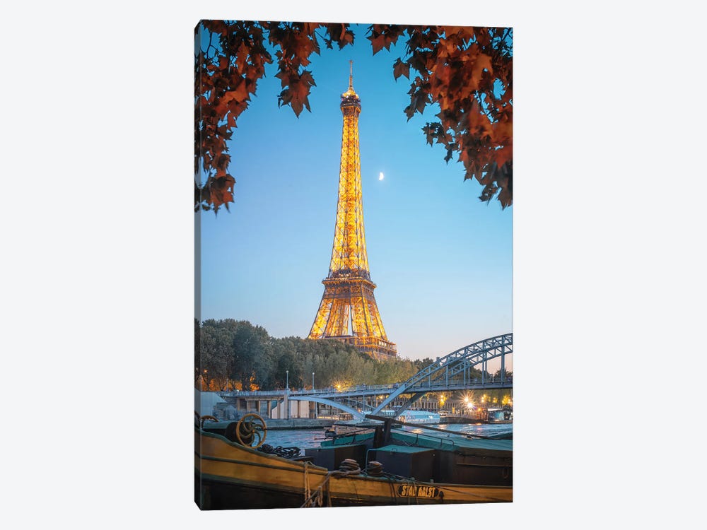 Eiffel Tower Red Nature In Paris by Philippe Manguin 1-piece Art Print