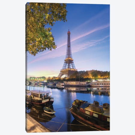 First Lights On Paris Canvas Print #PHM75} by Philippe Manguin Canvas Art Print