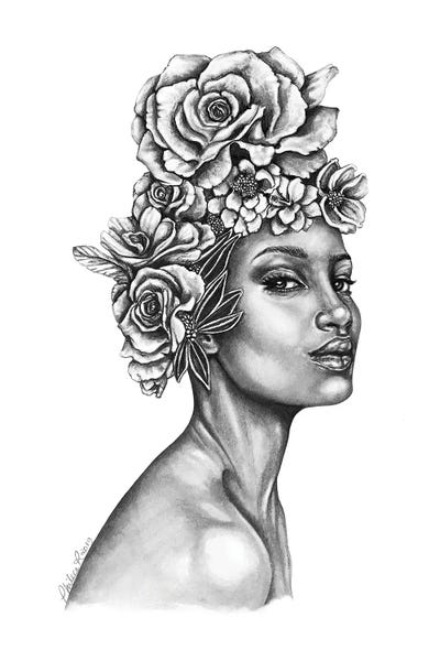 Black & White Drawings & Illustrations: Full Bloom by Philece Roberts