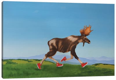 Chuck On The Run Canvas Art Print - Paul Hastings