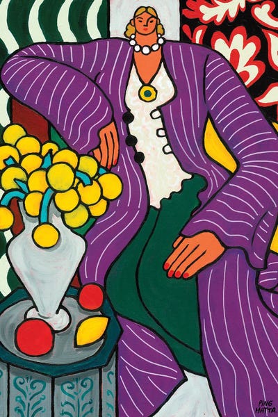 Dopamine Decor: Woman In A Purple Coat by Ping Hatta