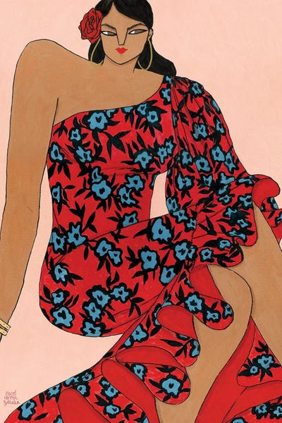 Maria Ana In Red by Ping Hatta framed wall art